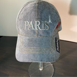 Paris Denim Stripe Baseball Cap – One Size – Adjustable